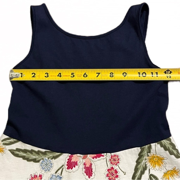 💙🌺 Old Navy Fit & Flare Tank Dress | Navy Top | Floral Skirt | Large (10-12) - Picture 7 of 9